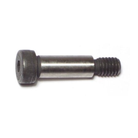 Midwest Fastener Shoulder Screw, 18 (Coarse) Thr Sz, 1/2' Thr Lg, 1 in Shoulder Lg, Steel, 3 PK 71604